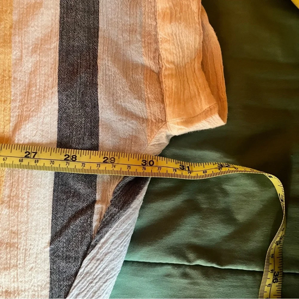 Time and Tru Women’s Casual Striped Shirt - Yellow Blue and Gray - Picture 6 of 11